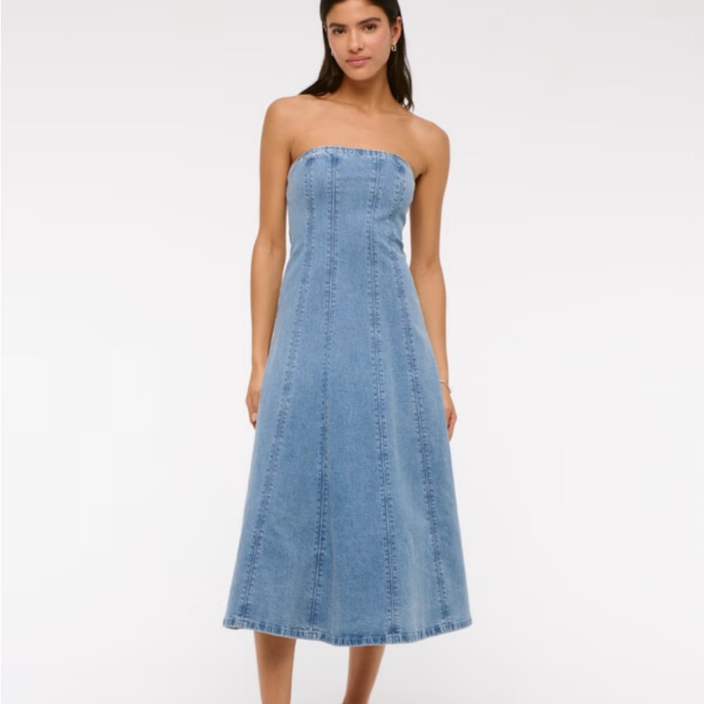Abercrombie & Fitch Blue Strapless Dress